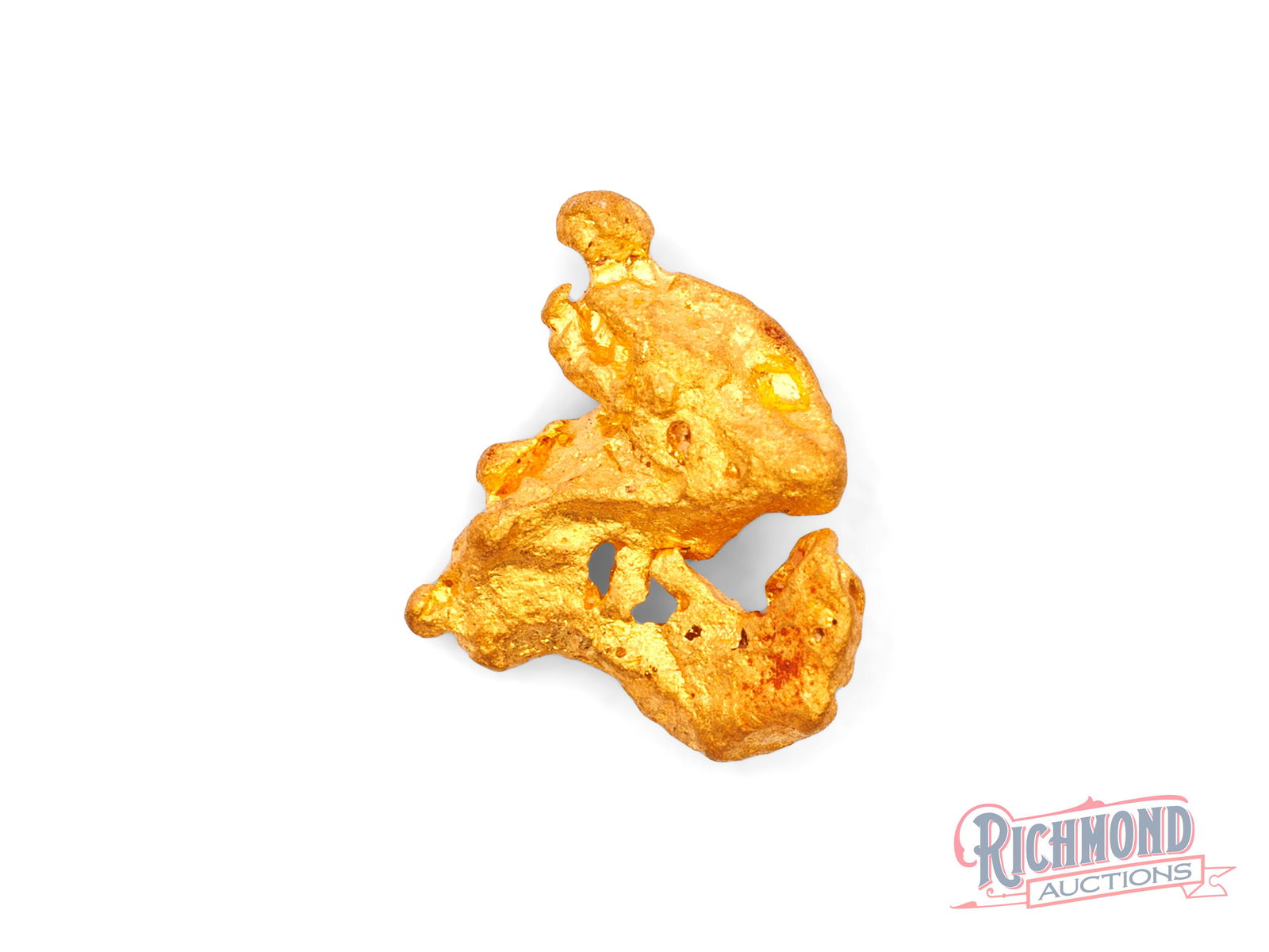 2.4g Natural Gold Nugget: Recovered near the surface in the Golden Triangle, this nugget shines with rich luster and classic Victorian character. The area is globally recognized for its gold rush history and extraordinary nugg