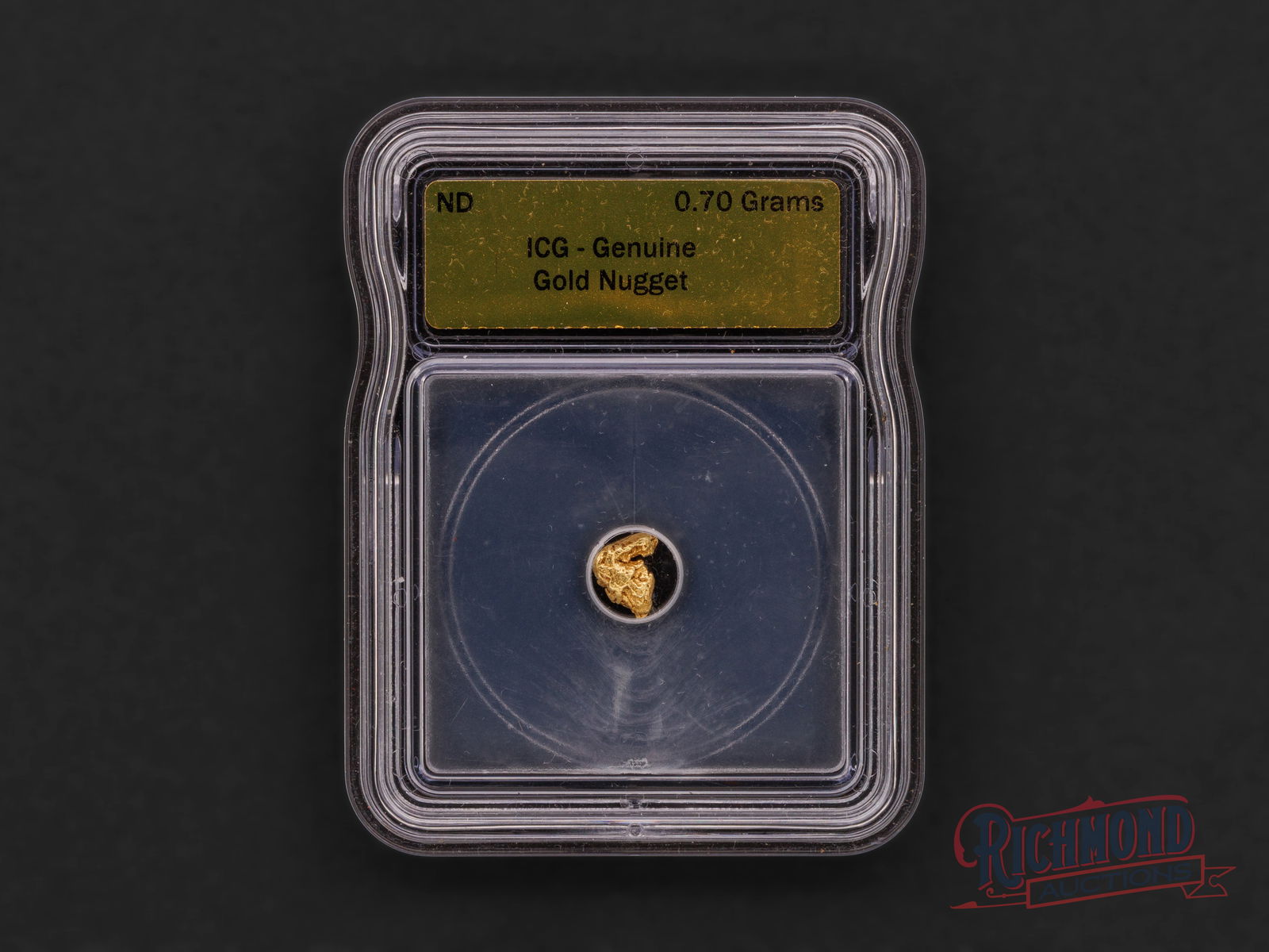 0.7g North American Gold Nugget: This alluvial picker nugget was recovered from a North American creek system, where flowing water over long periods slowly exposed the gold and shaped it into its present form. The smooth surfaces and