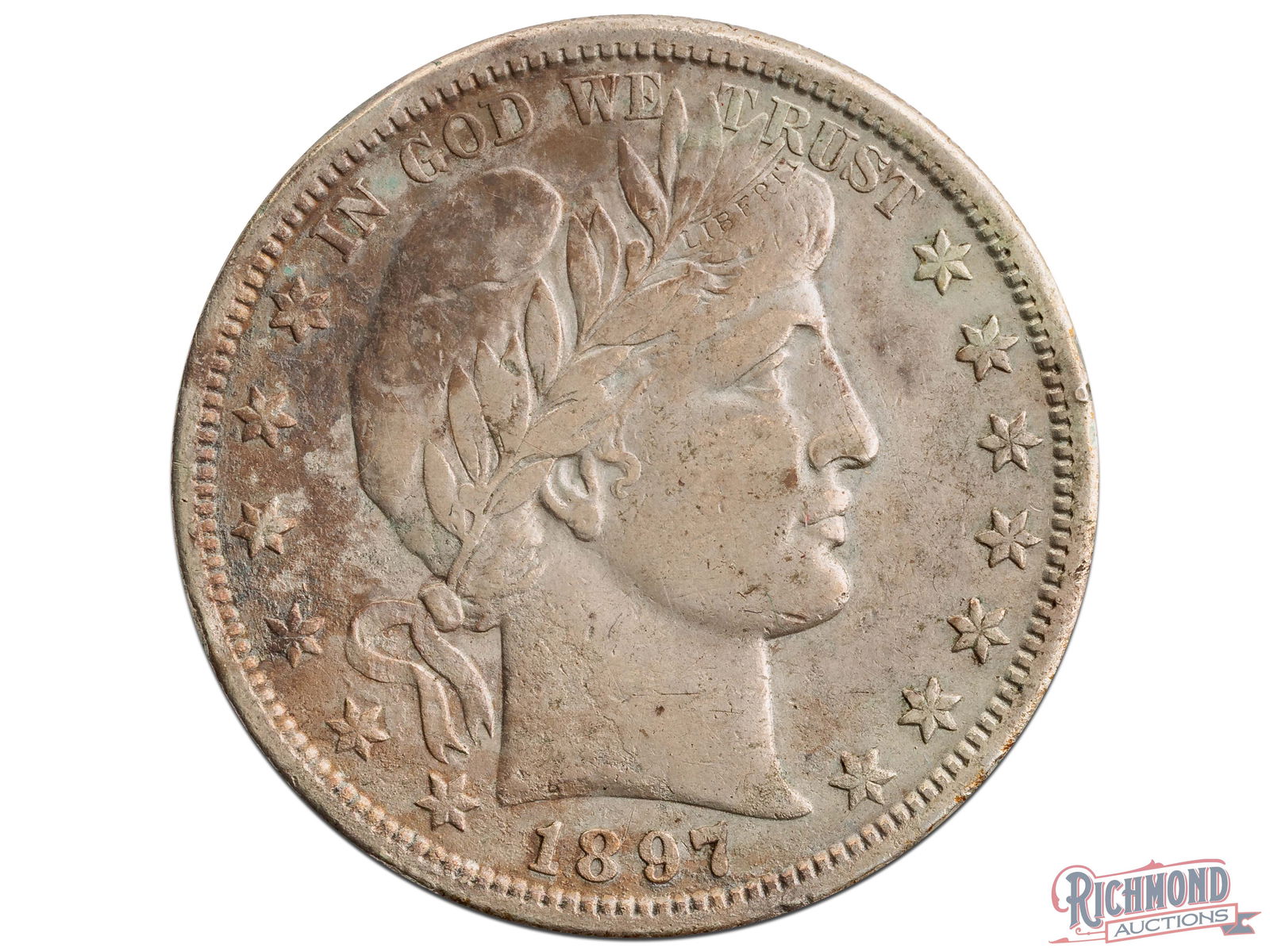 Tough Date 1897-S Barber Silver Half Dollar (1 of 2)