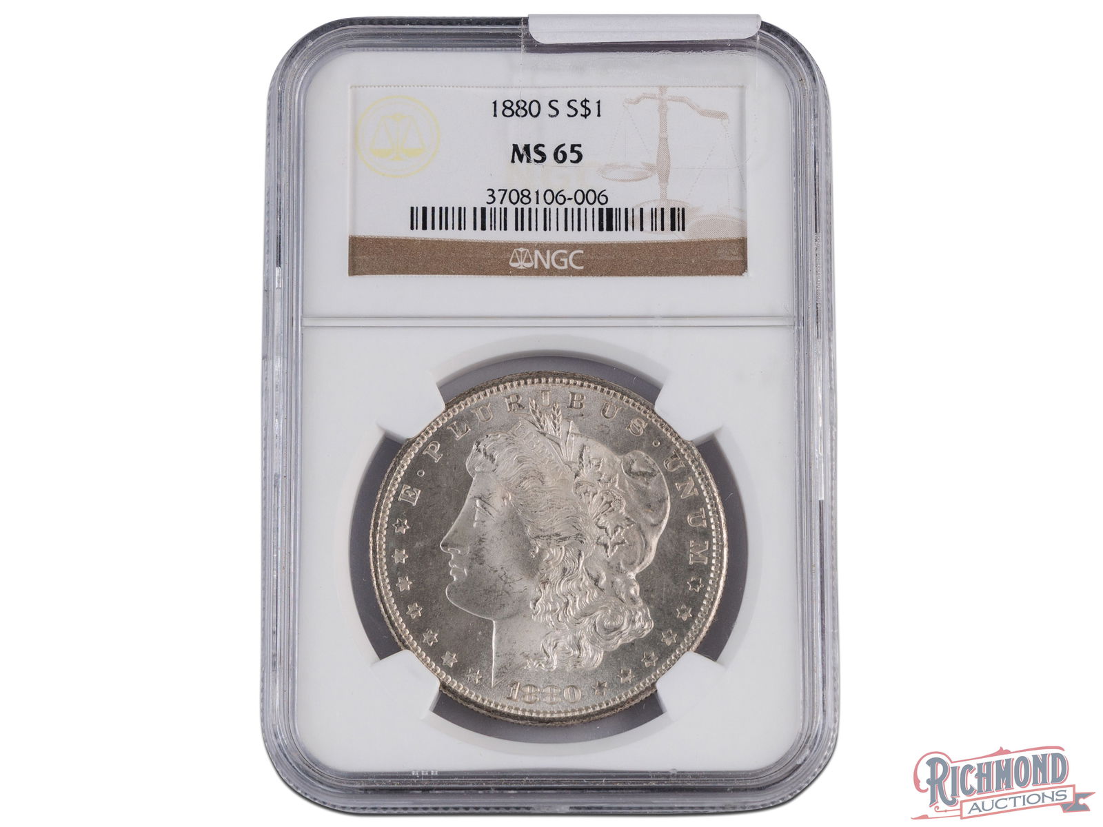 1880-S $1 Morgan Silver Dollar, NGC MS-65: If you are assembling a set of Gem Brilliant Uncirculated Morgan Dollars, then look no further than this 1880-S dollar. Its nice eye-appeal and high grade set this coin apart from the rest. MANUFACTUR