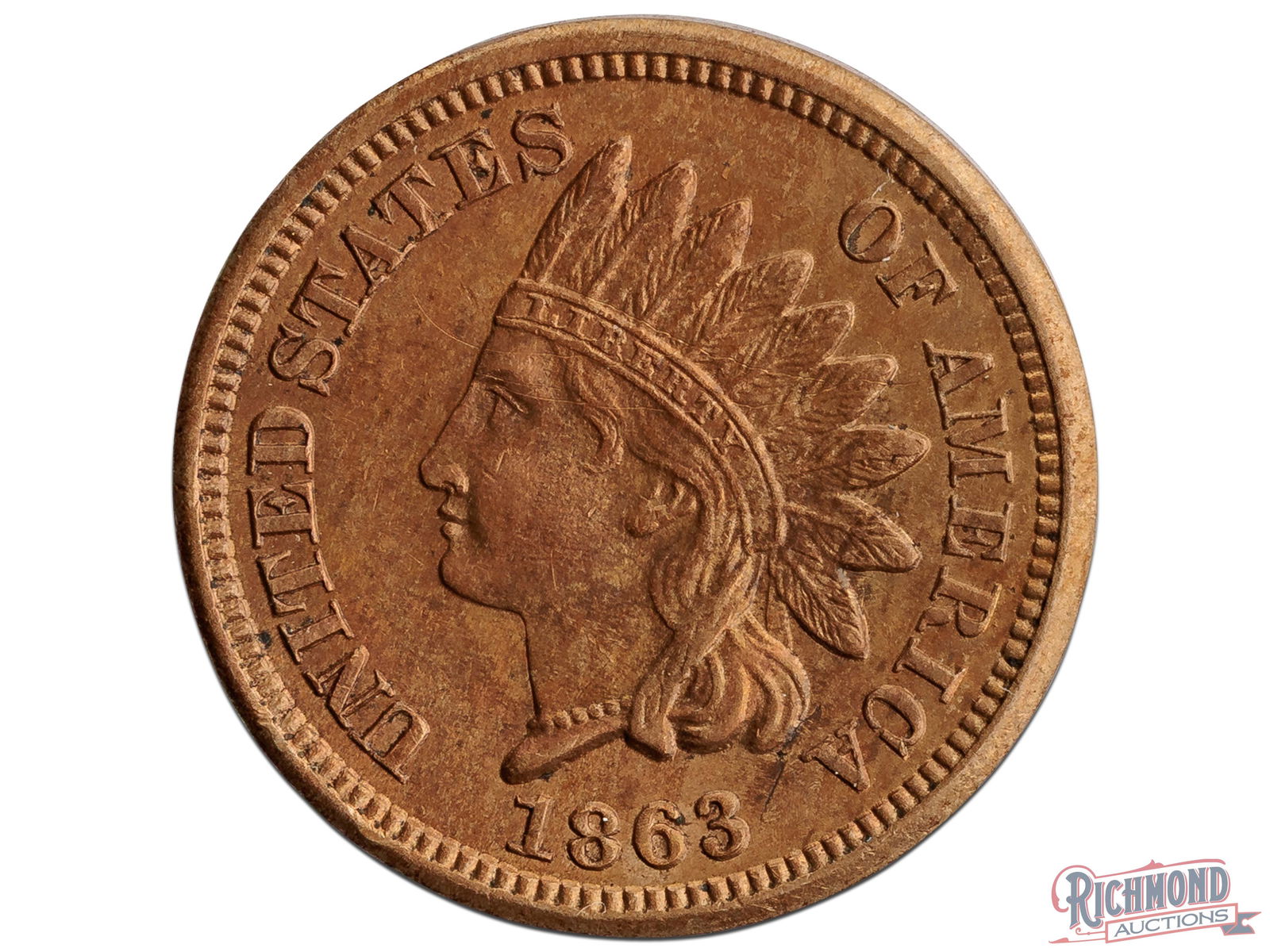 About Uncirculated 1863 Indian Head Penny (1 of 2)