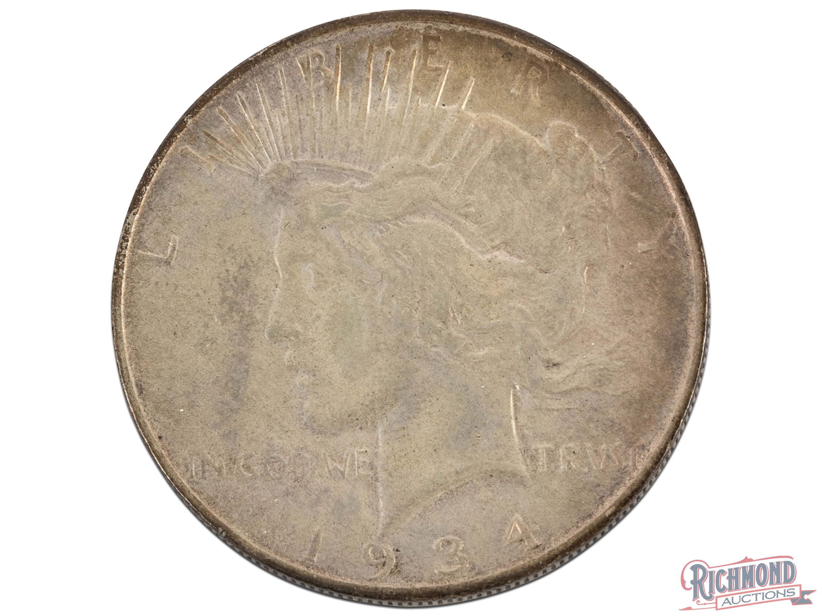 Late-Date 1934-D $1 Peace Dollar in About Uncirculated Condition: Most of the 1934-D Peace Dollars were inserted into circulation, causing most of them to be heavily circulated. While it is possible to find an uncirculated 1934-D, we would recommend adding this Abou