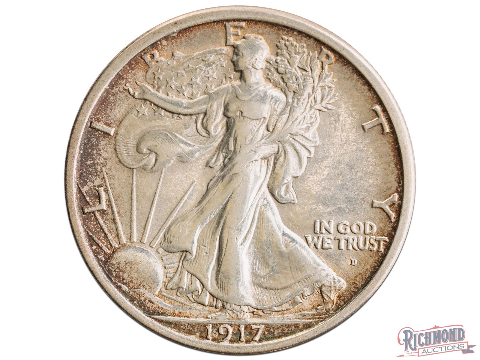 1917-D Obverse Mintmark Walking Liberty Half Dollar (1 of 2)