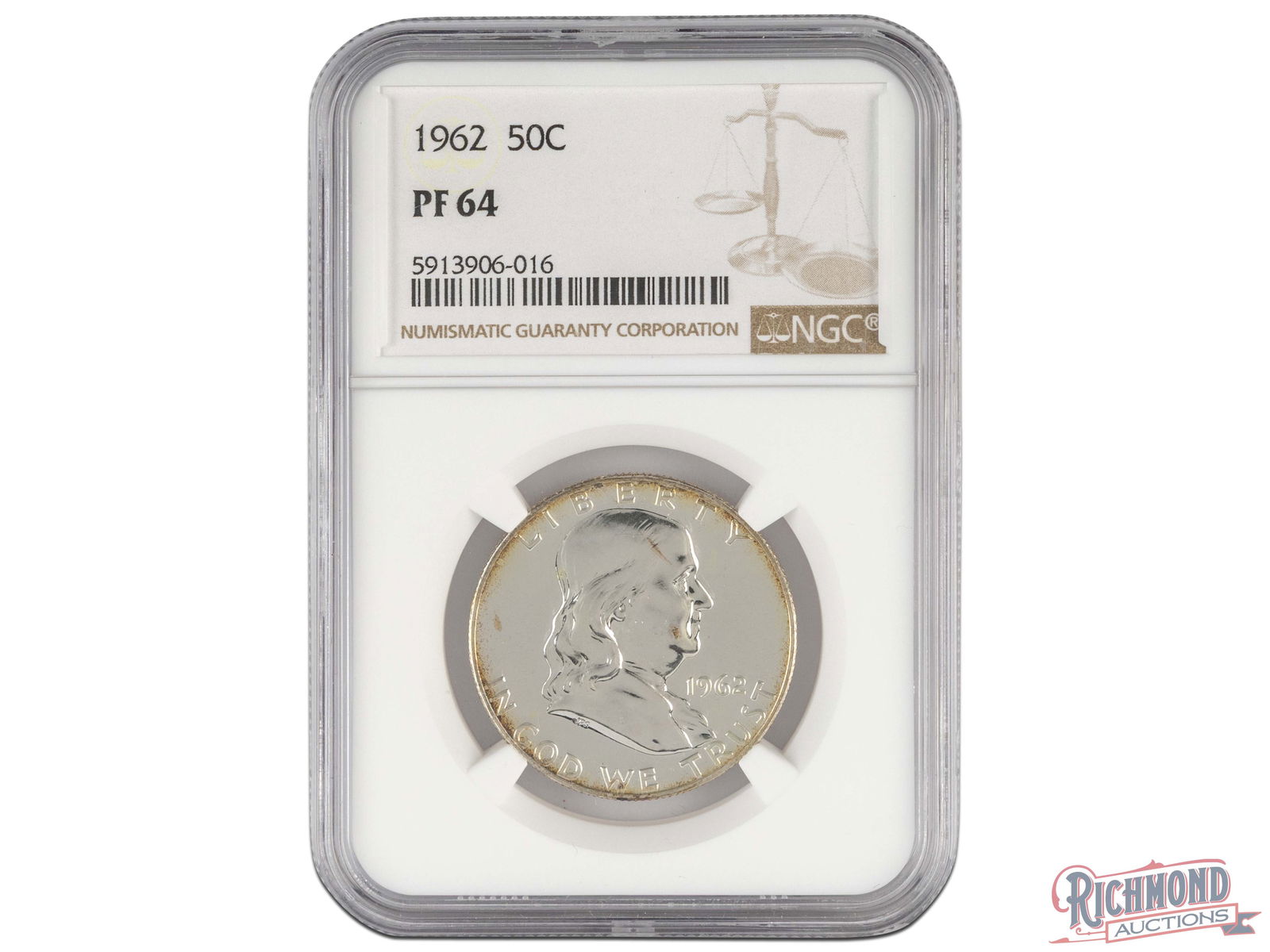Proof-64 1962 Franklin Half Dollar, Graded by NGC (1 of 2)