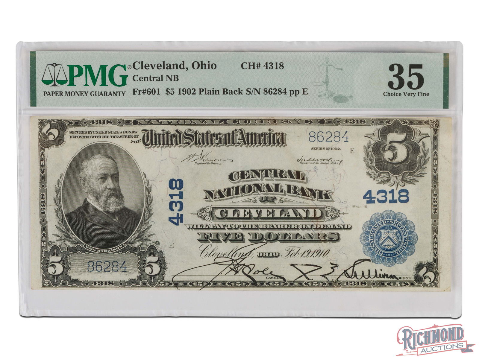 Pretty $5 1902 Blue Seal National Banknote (1 of 2)