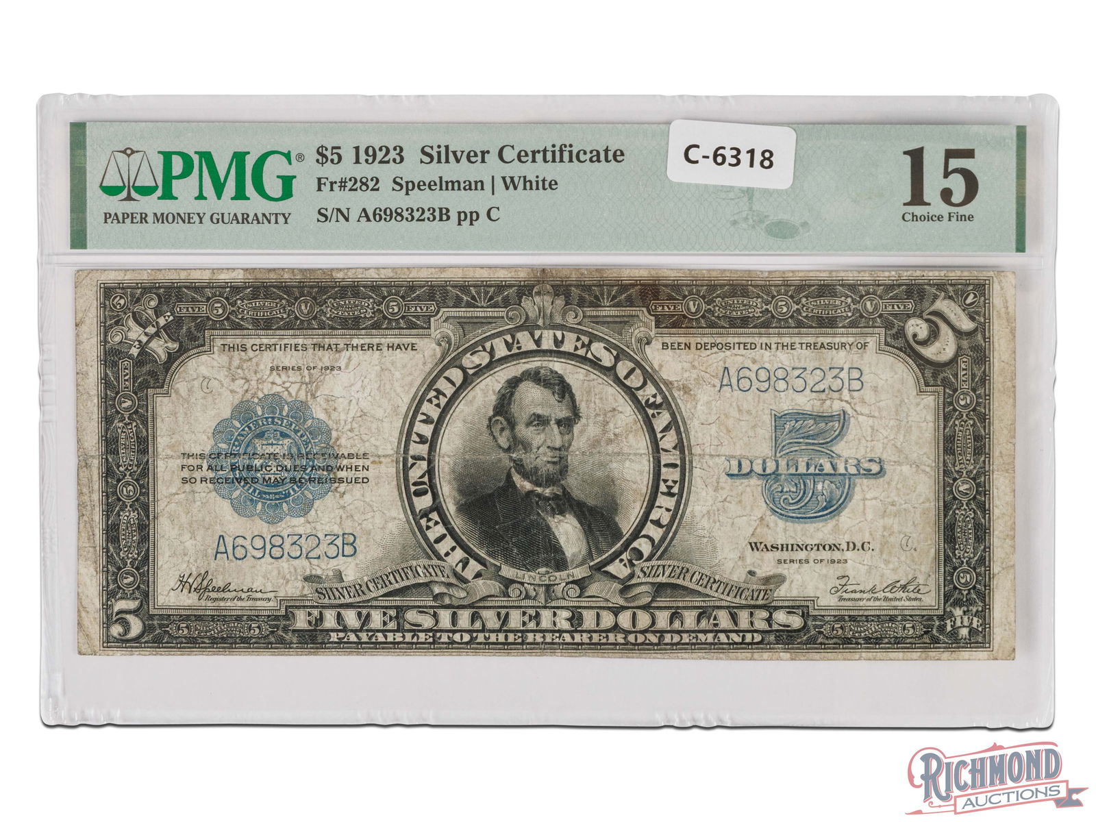 Problem-Free 1923 $5 Porthole in Choice 15 Condition (1 of 2)