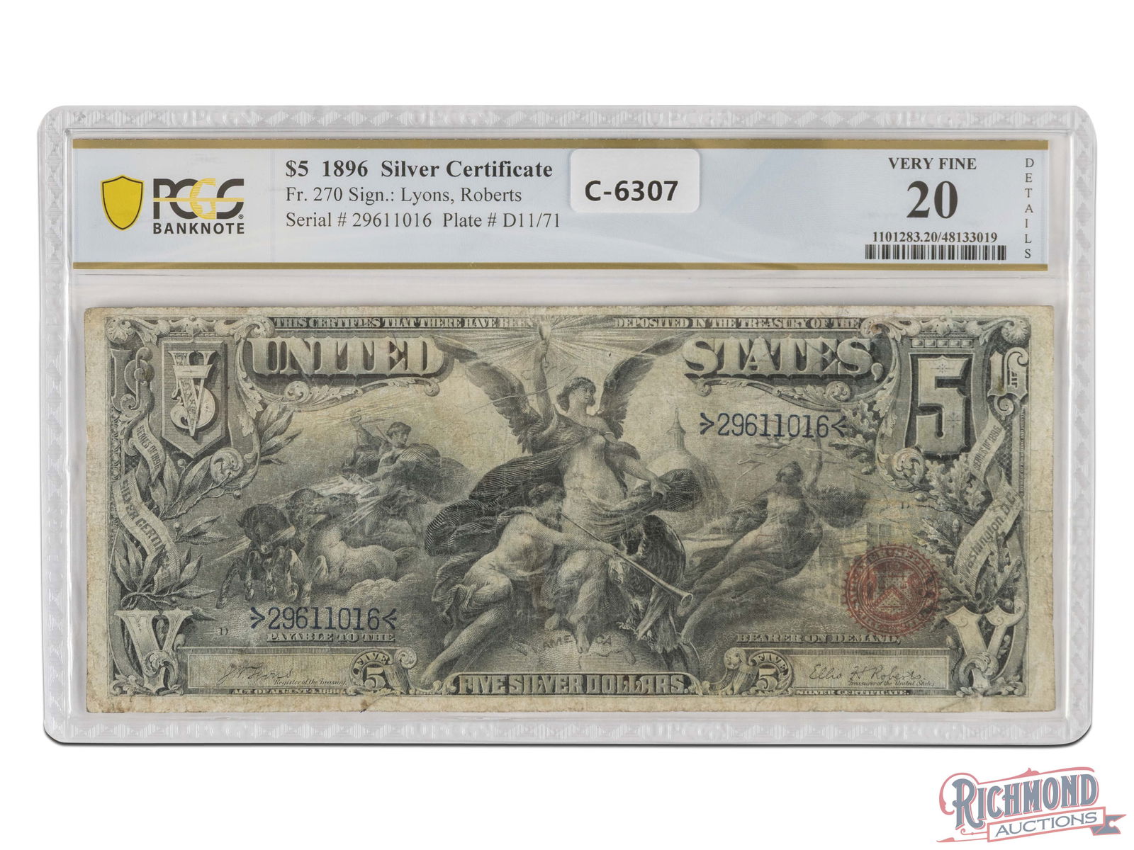 Rare & Historical 1896 $5 Silver Certificate (1 of 2)