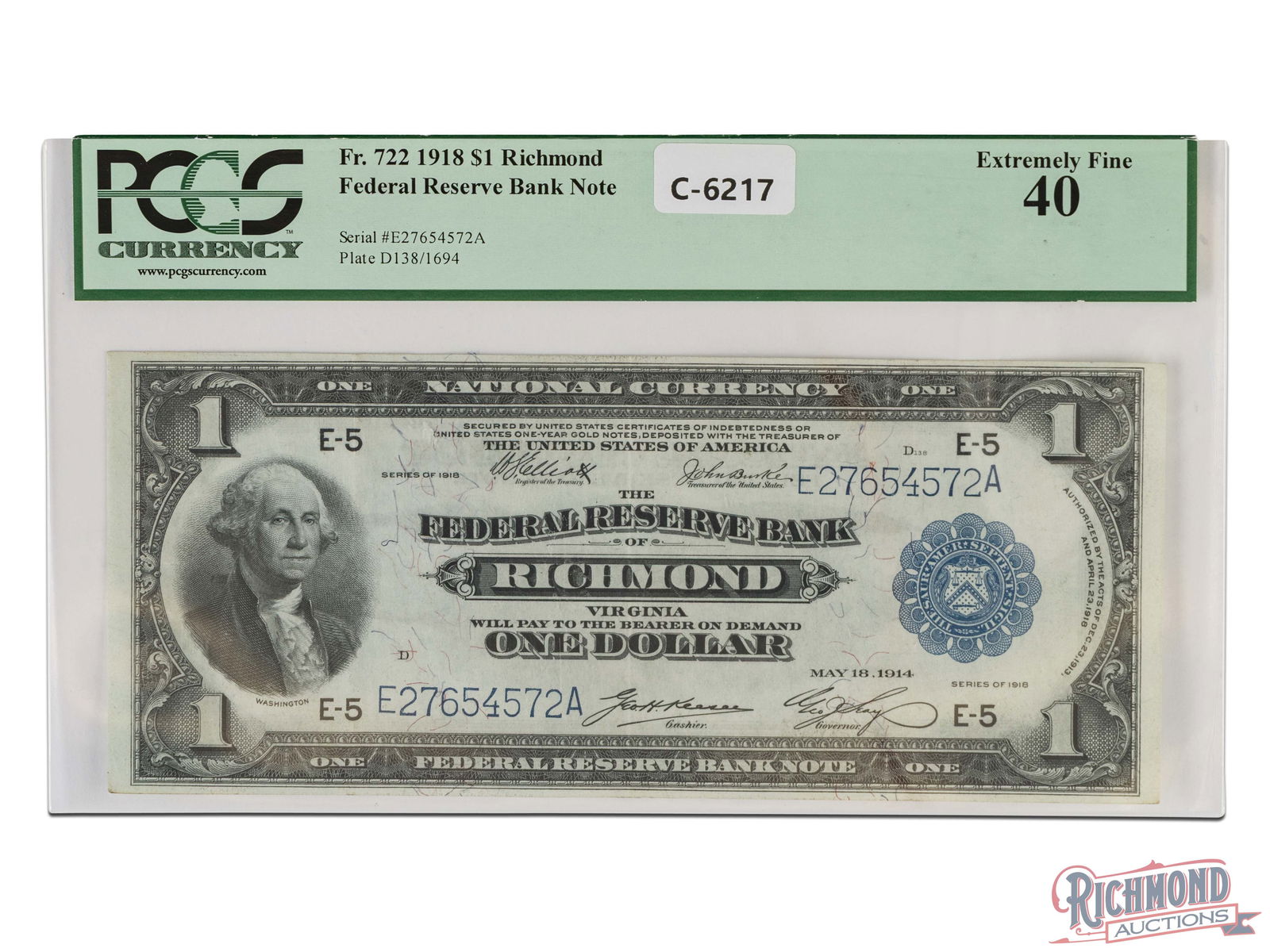 Lovely Series 1918 $1 Flying Eagle Federal Reserve Bank Note (1 of 2)