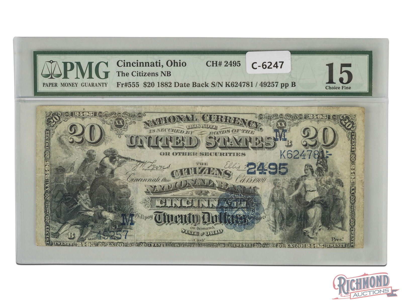 "Hens Tooth" 1882 $20 Date Back (1 of 2)