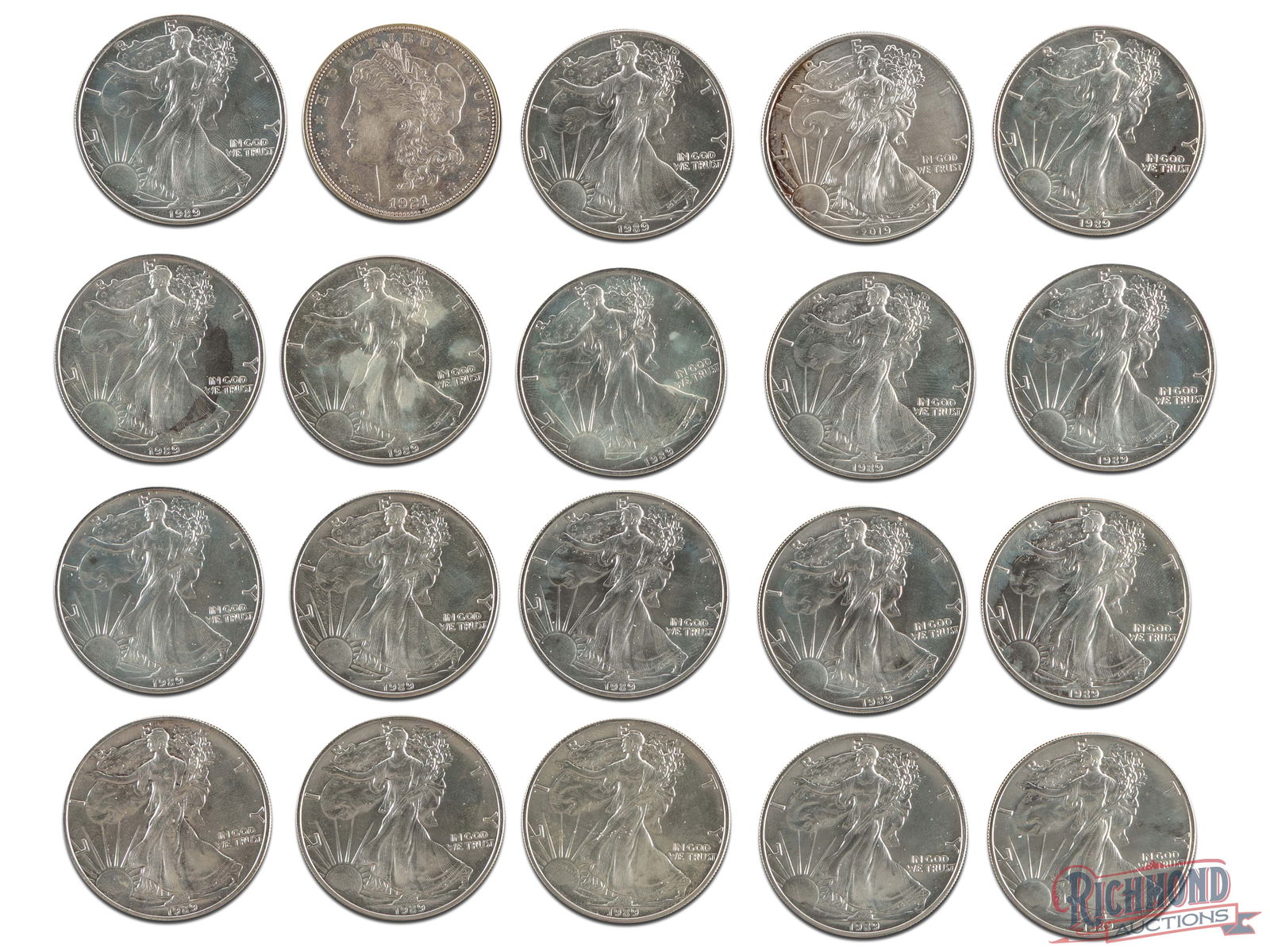 1 Roll of 1 oz American Silver Eagles (20 Coins, 20 oz.) (1 of 2)