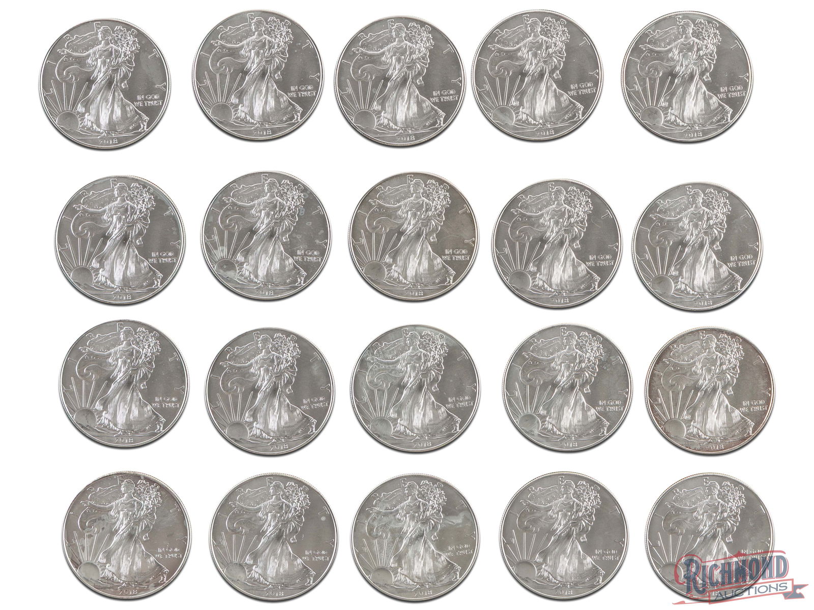 1 Roll of 1 oz American Silver Eagles (20 coins, 20 oz.) (1 of 2)