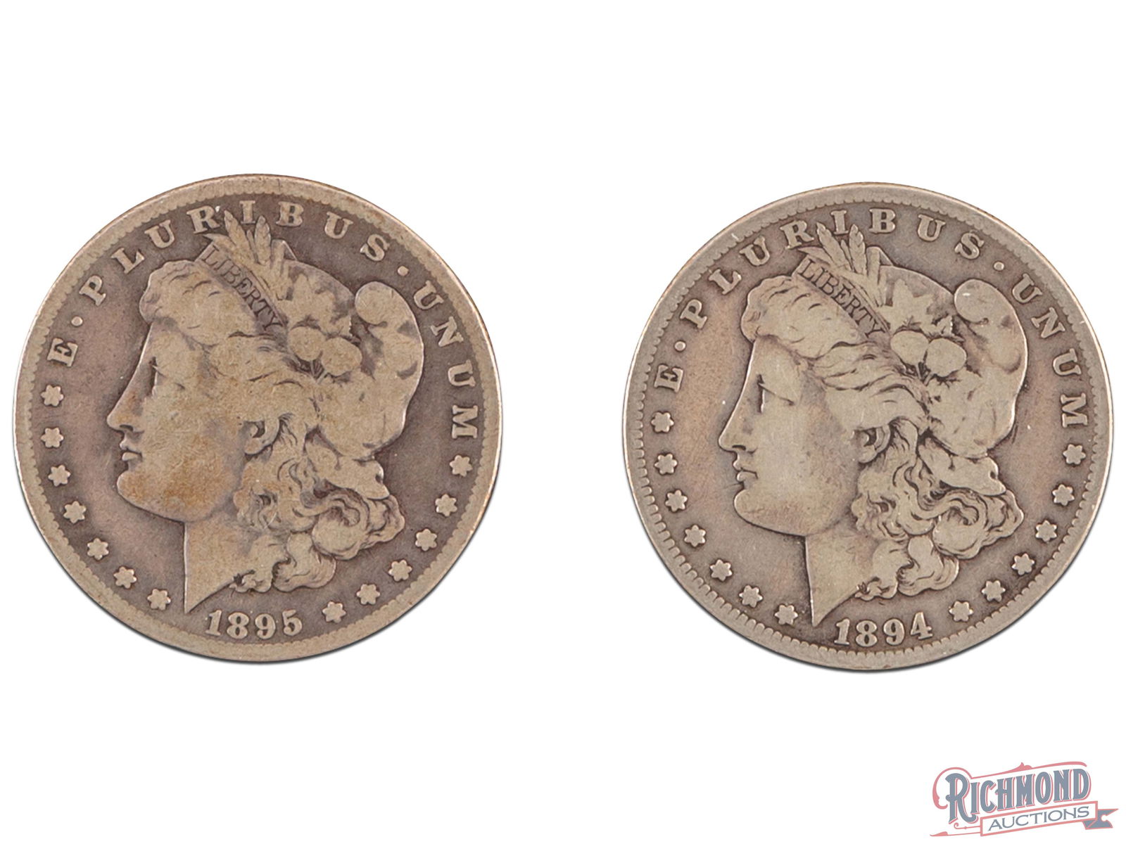 2 Coins, 1894-S Morgan Dollar (G-8), 1895-S Morgan Dollar (G-8) (1 of 2)