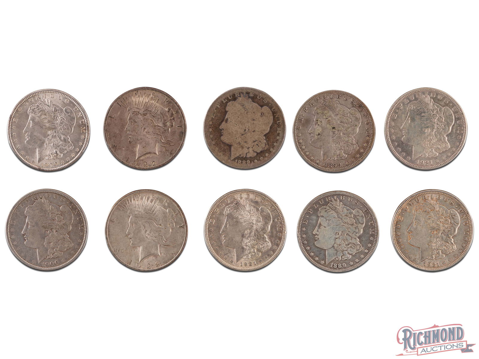 Lot of 10 Silver Dollars (1 of 2)