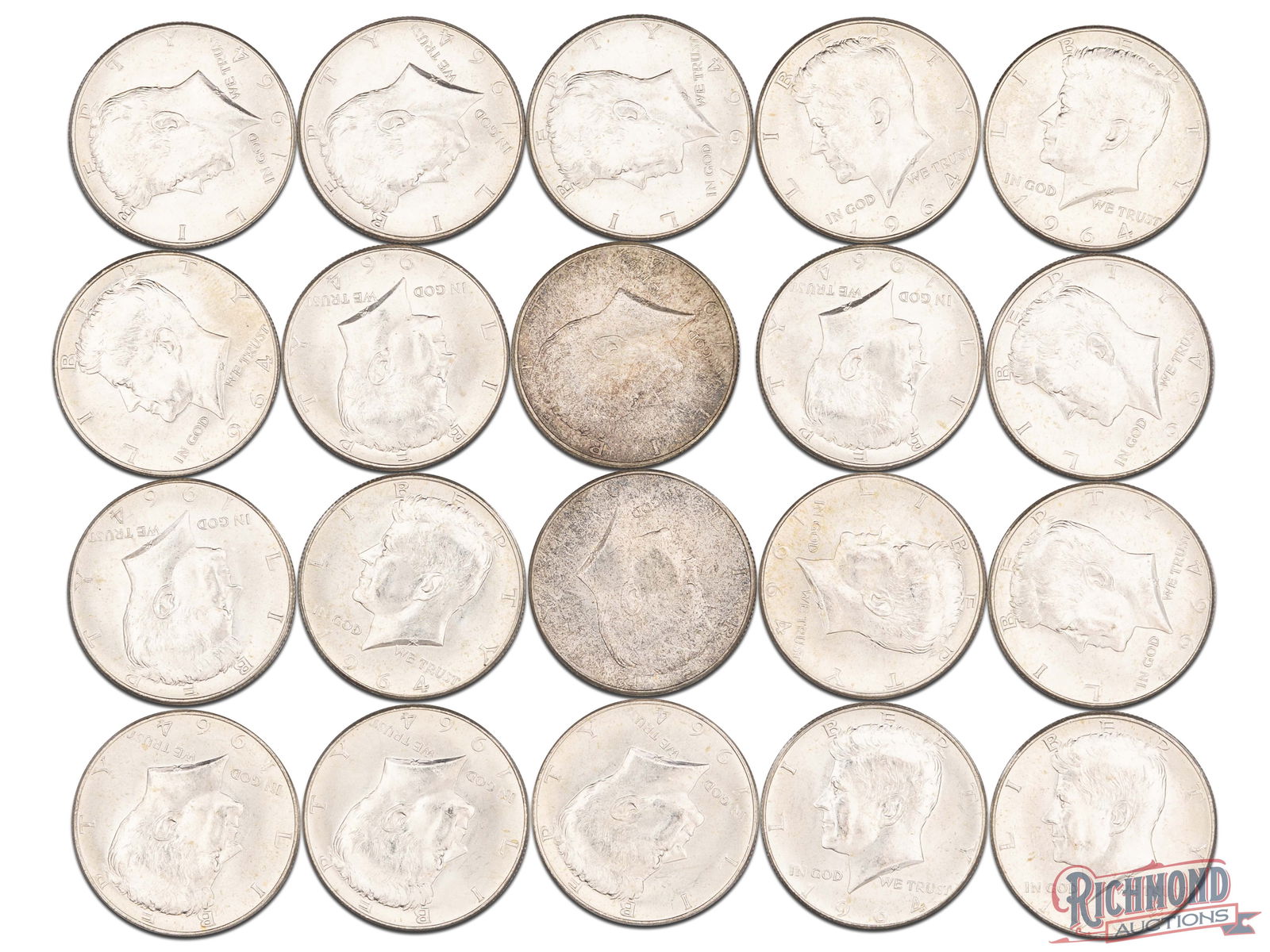 Roll of 20 1964 Kennedy Half Dollars, UNC Condition (1 of 2)