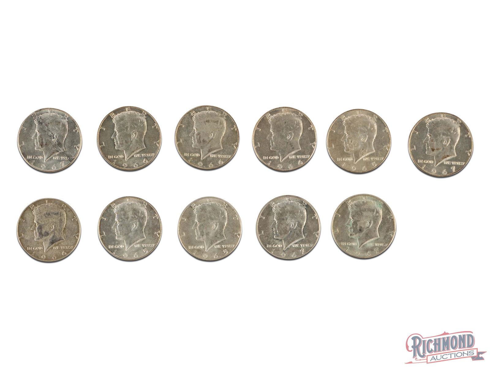 11 40% Kennedy Half Dollars, AU-UNC (1 of 2)