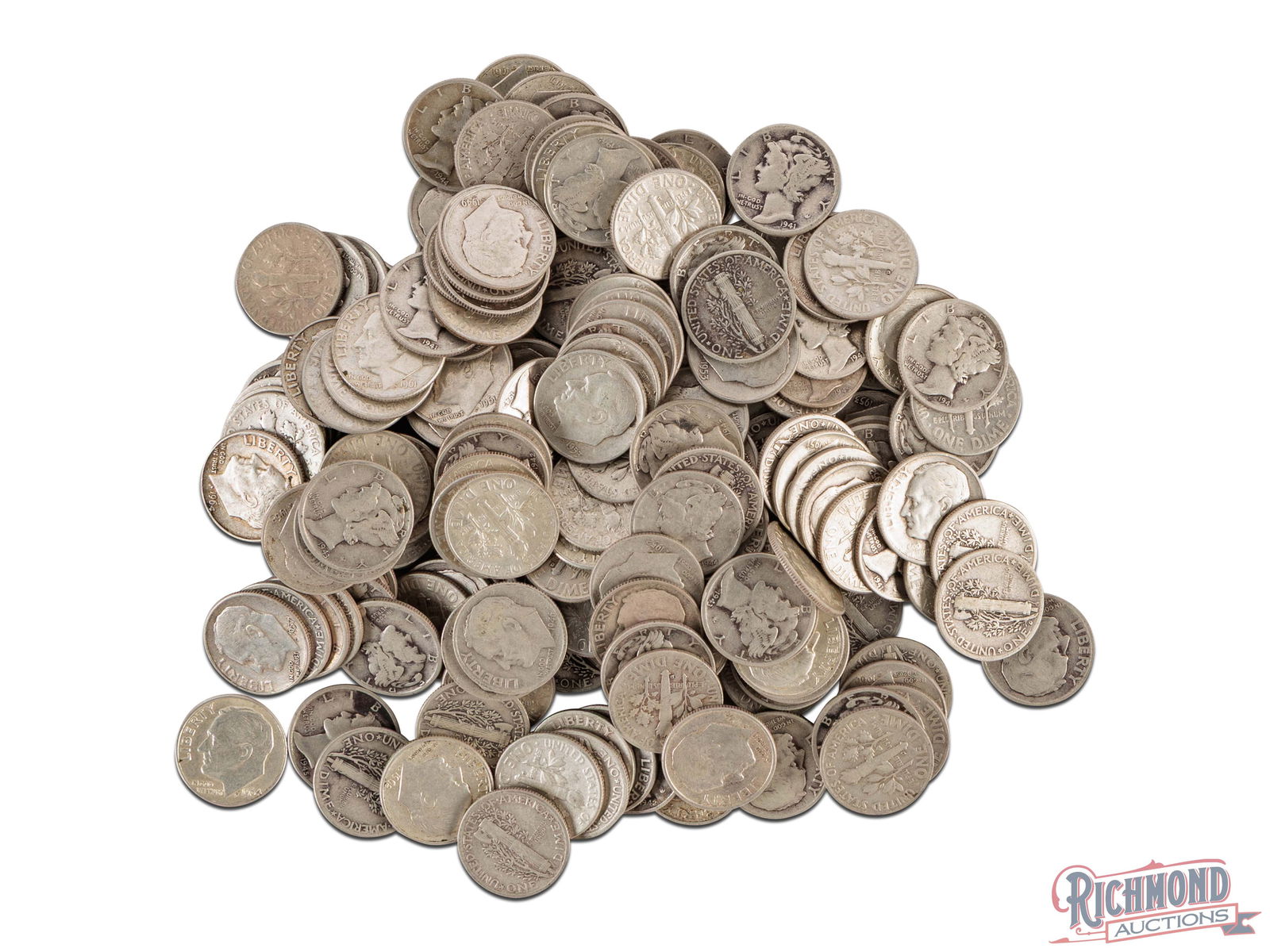 200 Silver Mercury and Roosevelt Dimes (1 of 2)