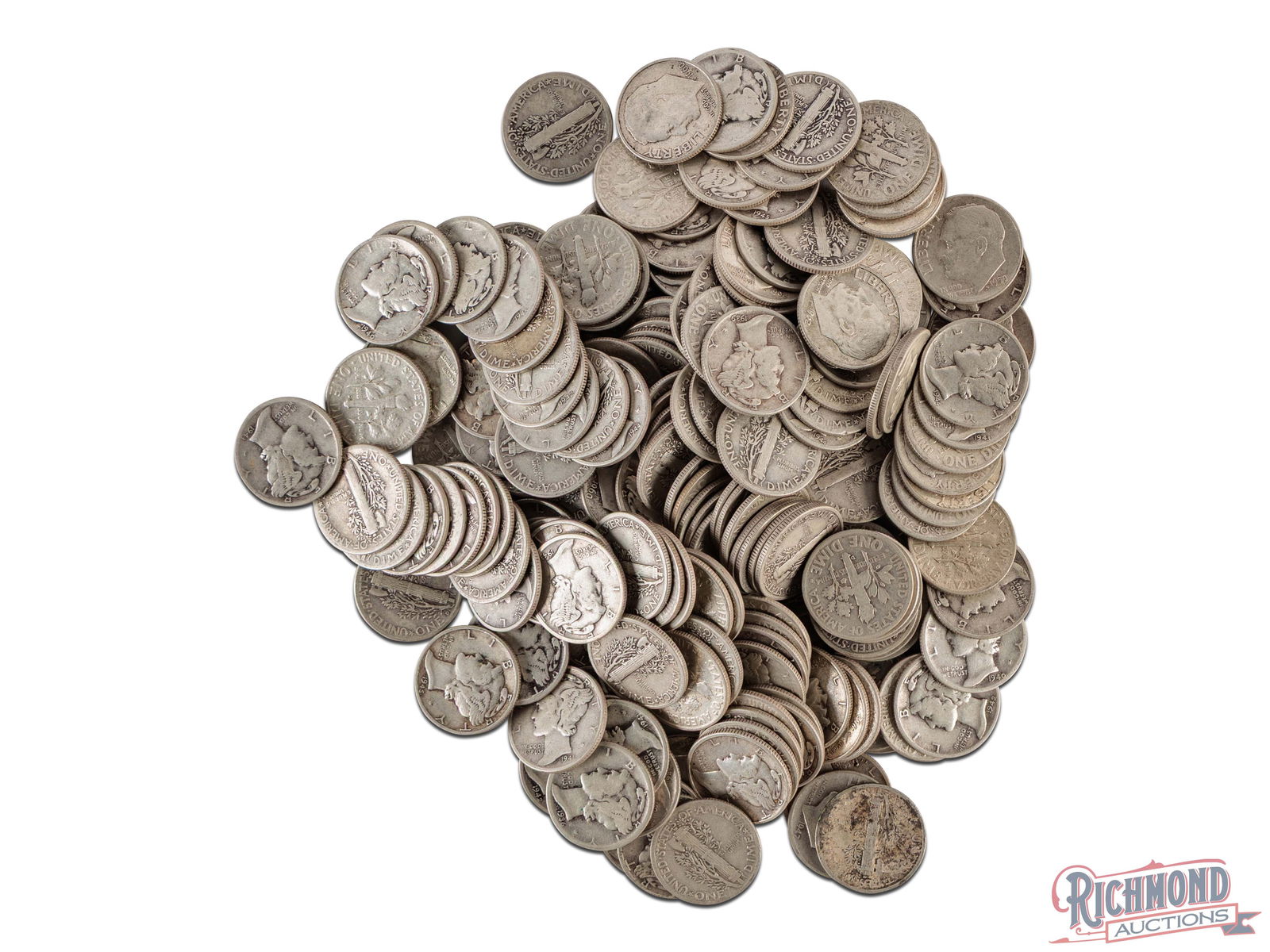 200 Silver Mercury and Roosevelt Dimes (1 of 3)