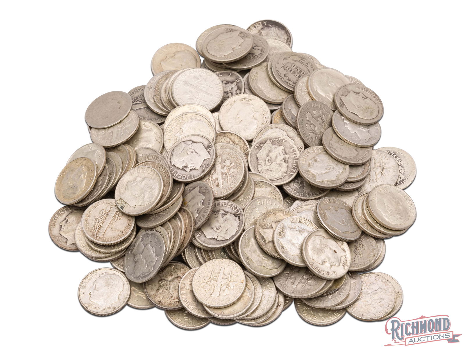 200 Silver Mercury and Roosevelt Dimes (1 of 1)