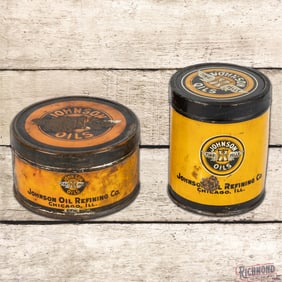 Group of 2 Johnson Oils Cup Grease 1 Pound Metal Cans