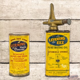 Two Litening Cans Automobile Springs Penetrating Oil & Hand Cleaner Yale Oil Co. Billings MT