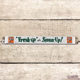 Fresh Up with Seven-Up Single Sided Porcelain Door Push Sign w/ 7up Logo