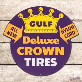 Gulf All New Nylon Cord Deluxe Crown Tires Insert Sign