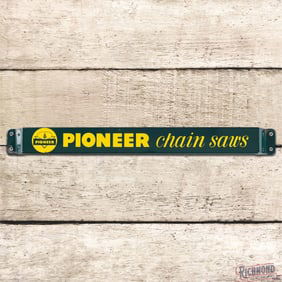 Pioneer Chain Saws Double Sided Porcelain Door Push Sign