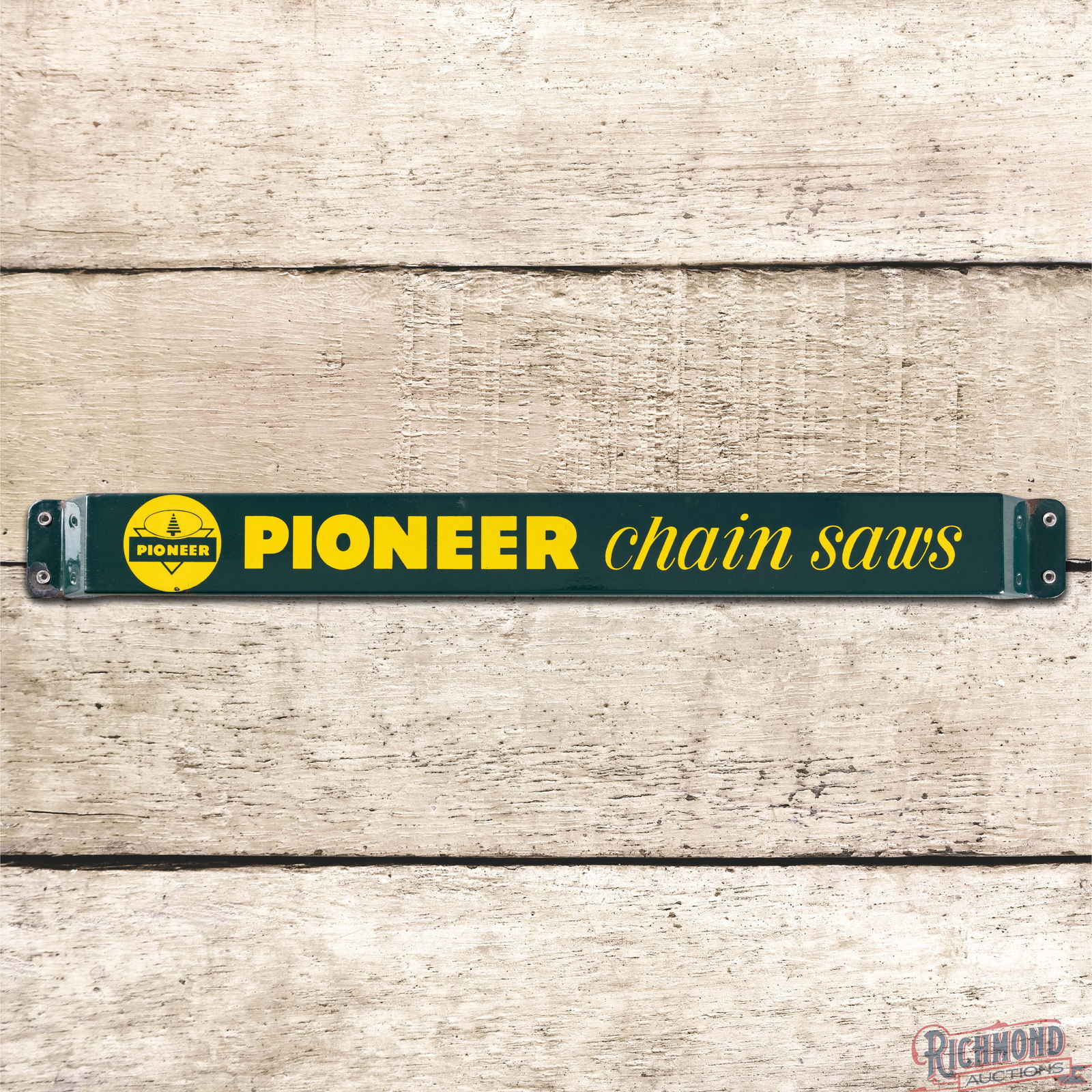Pioneer Chain Saws Double Sided Porcelain Door Push Sign (1 of 3)