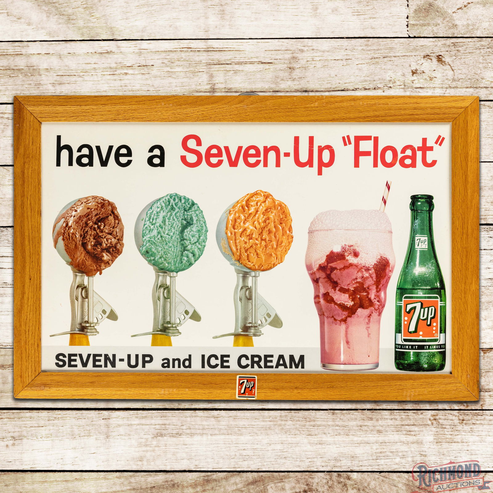 Have a Seven-Up Float Cardboard Advertising Sign w/ 7up Frame (1 of 3)