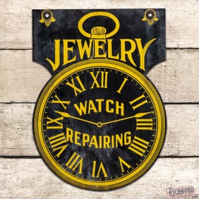 Jewelry Watch Repairing Die Cut Double Sided Porcelain Sign