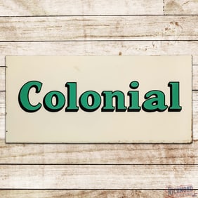 Colonial Gasoline 49" Double Sided Porcelain Sign