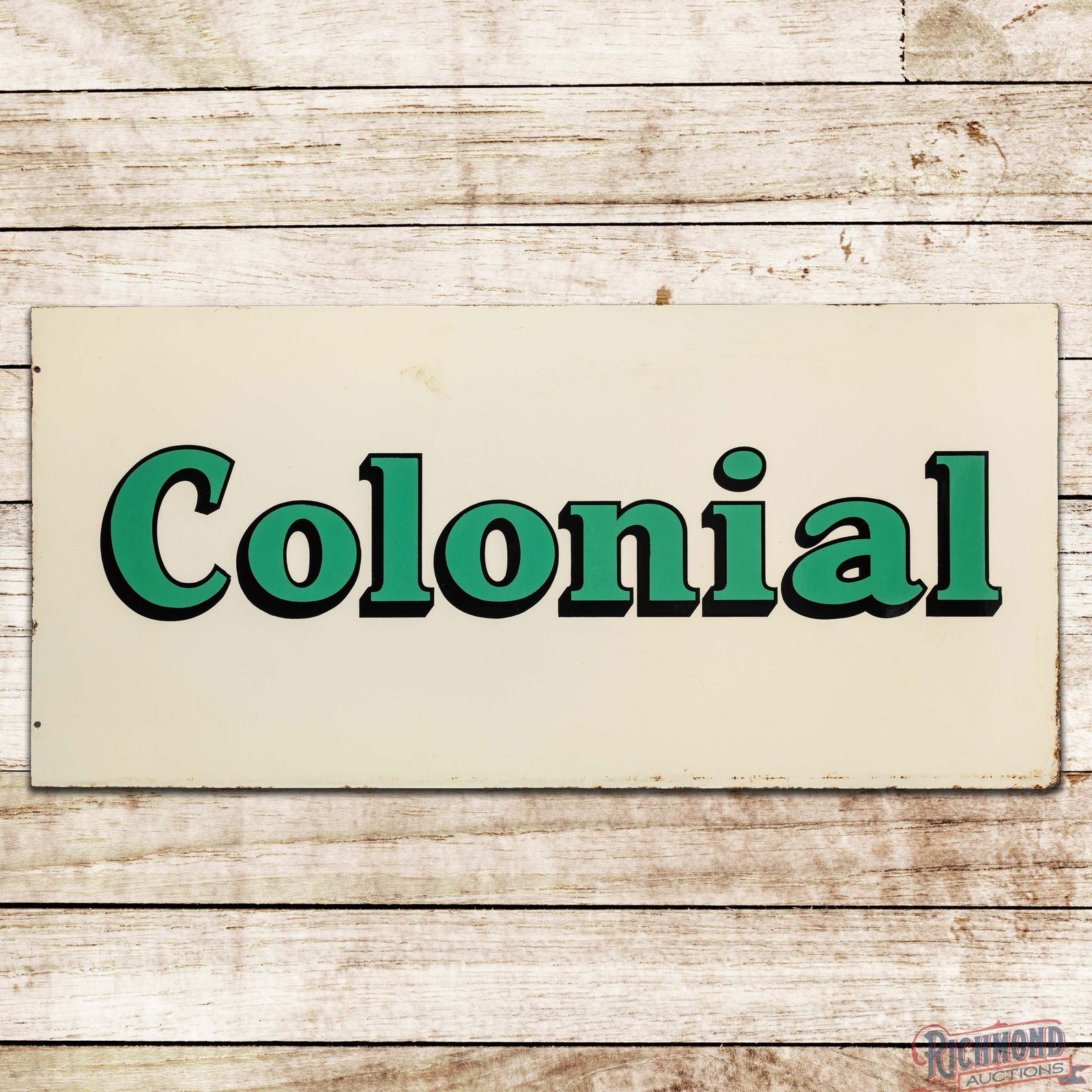 Colonial Gasoline 49" Double Sided Porcelain Sign (1 of 3)
