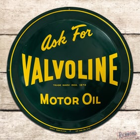 1955 Ask for Valvoline Motor Oil 17.5" Single Sided Tin Bubble Sign