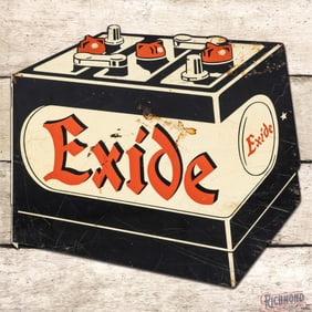 Exide Batteries Double Sided Tin Die Cut Flange Sign