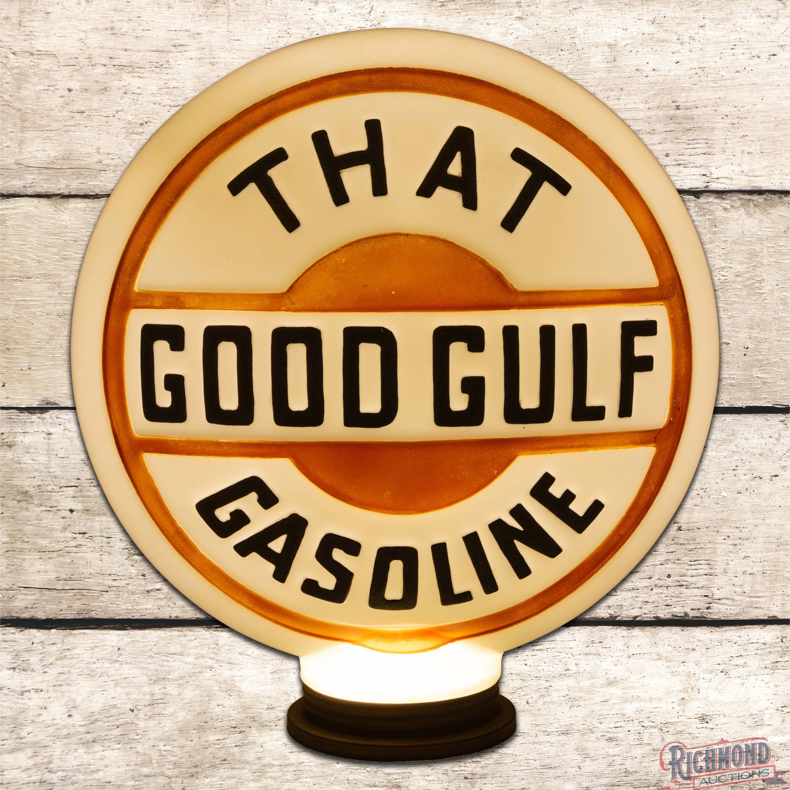 Fantastic That Good Gulf Gasoline OPC Gas Pump Globe w/ Threaded Base (1 of 6)