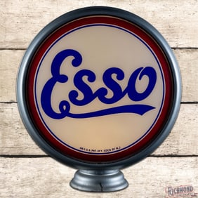 Excellent Esso Gasoline 16.5" Complete HP Metal Body Gas Pump Globe