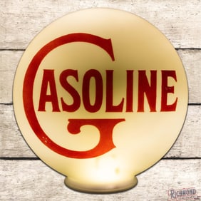 Gasoline OPE Milk Glass Gas Pump Globe