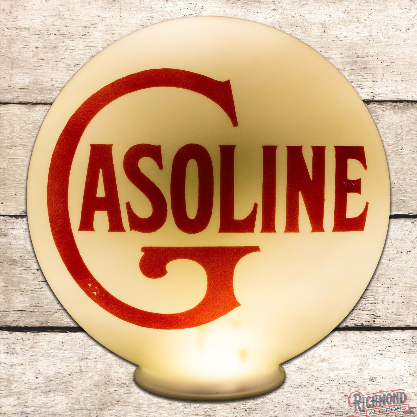 Gasoline OPE Milk Glass Gas Pump Globe (1 of 6)