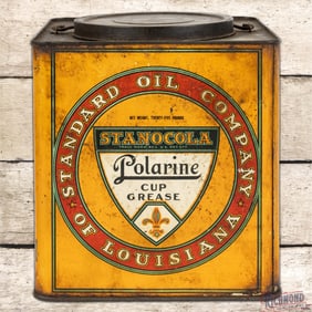 Stanocola Standard Oil Co of Louisiana Metal 25 Pound Grease Can w/ Logo