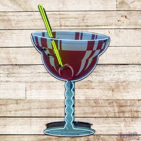 Amazing Martini Cocktail Bar 5' Die Cut Double Sided Porcelain Factory Neon Sign
