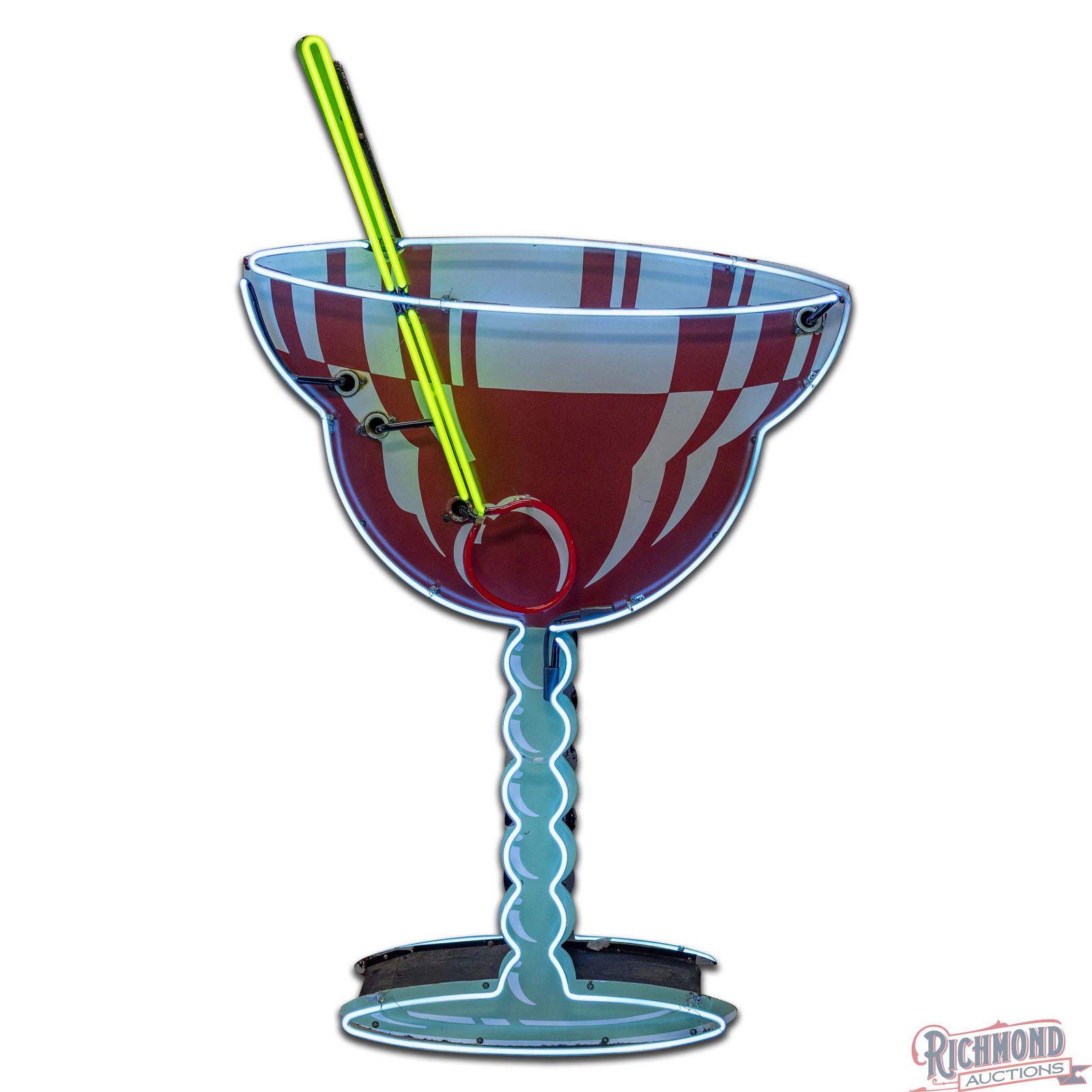 Amazing Martini Cocktail Bar 5' Die Cut Double Sided Porcelain Factory Neon Sign - 2