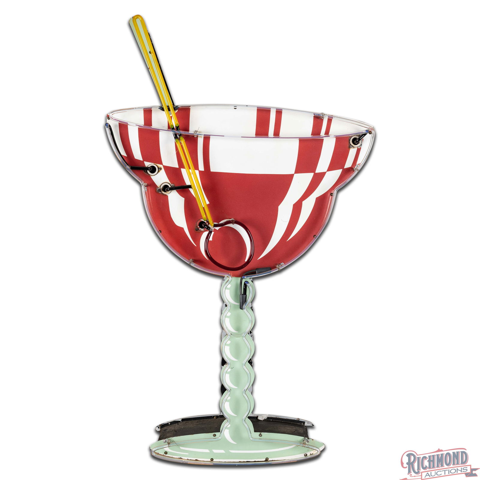 Amazing Martini Cocktail Bar 5' Die Cut Double Sided Porcelain Factory Neon Sign - 3