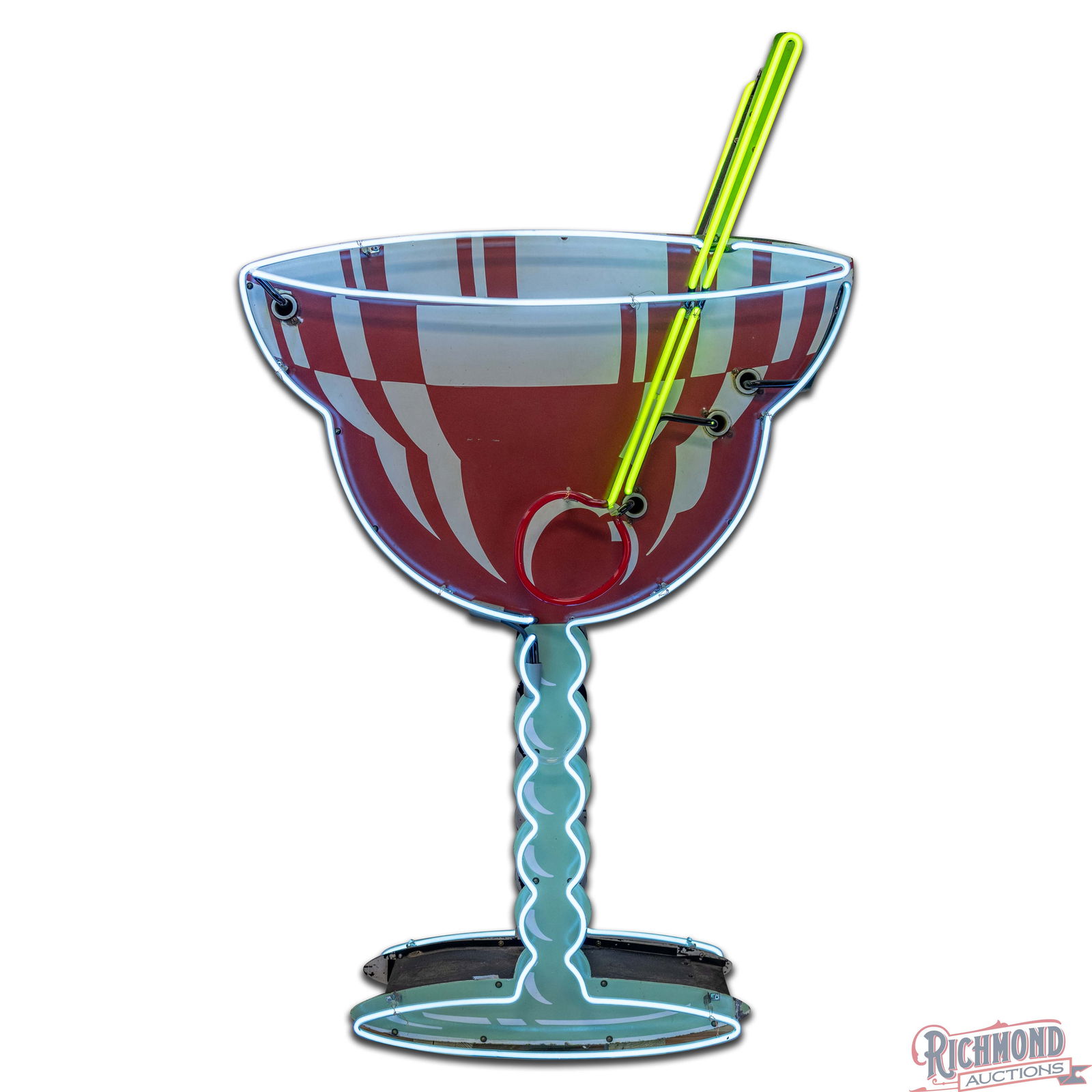 Amazing Martini Cocktail Bar 5' Die Cut Double Sided Porcelain Factory Neon Sign - 4