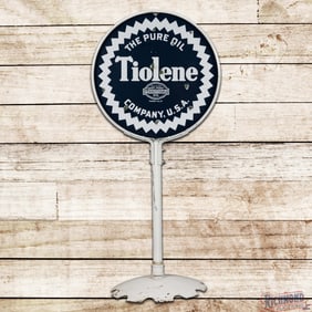 Tiolene The Pure Oil Company 26" Double Sided Porcelain Curb Sign