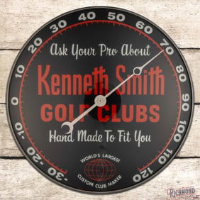 Amazing Kennith Smith Golf Clubs 12" Pam Advertising Thermometer