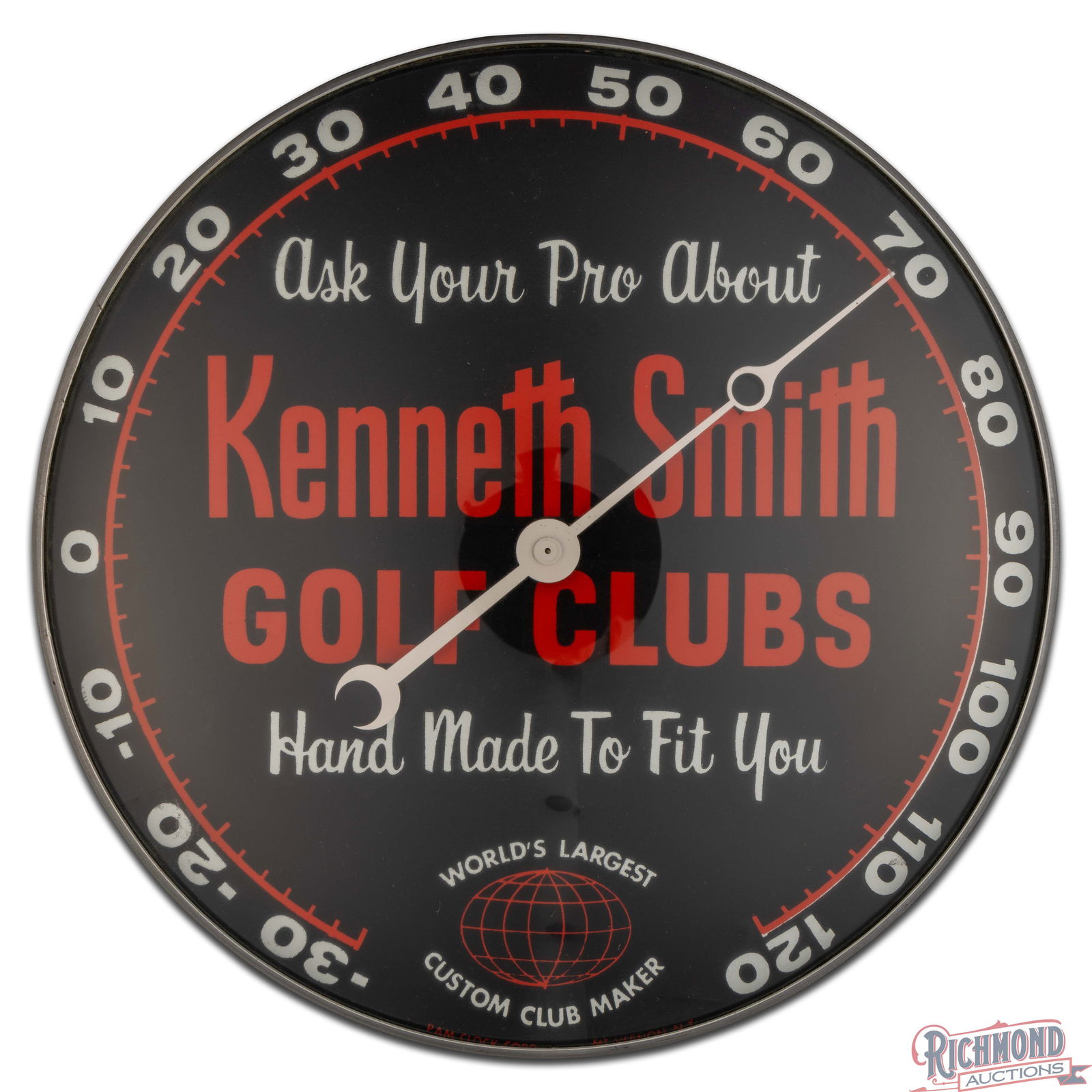 Amazing Kennith Smith Golf Clubs 12" Pam Advertising Thermometer - 2