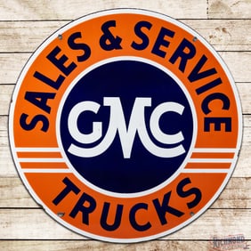 GMC Trucks Sales & Service 42" Double Sided Porcelain Sign