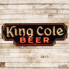 King Cole Beer 8' Die Cut Double Sided Tin Factory Neon Sign