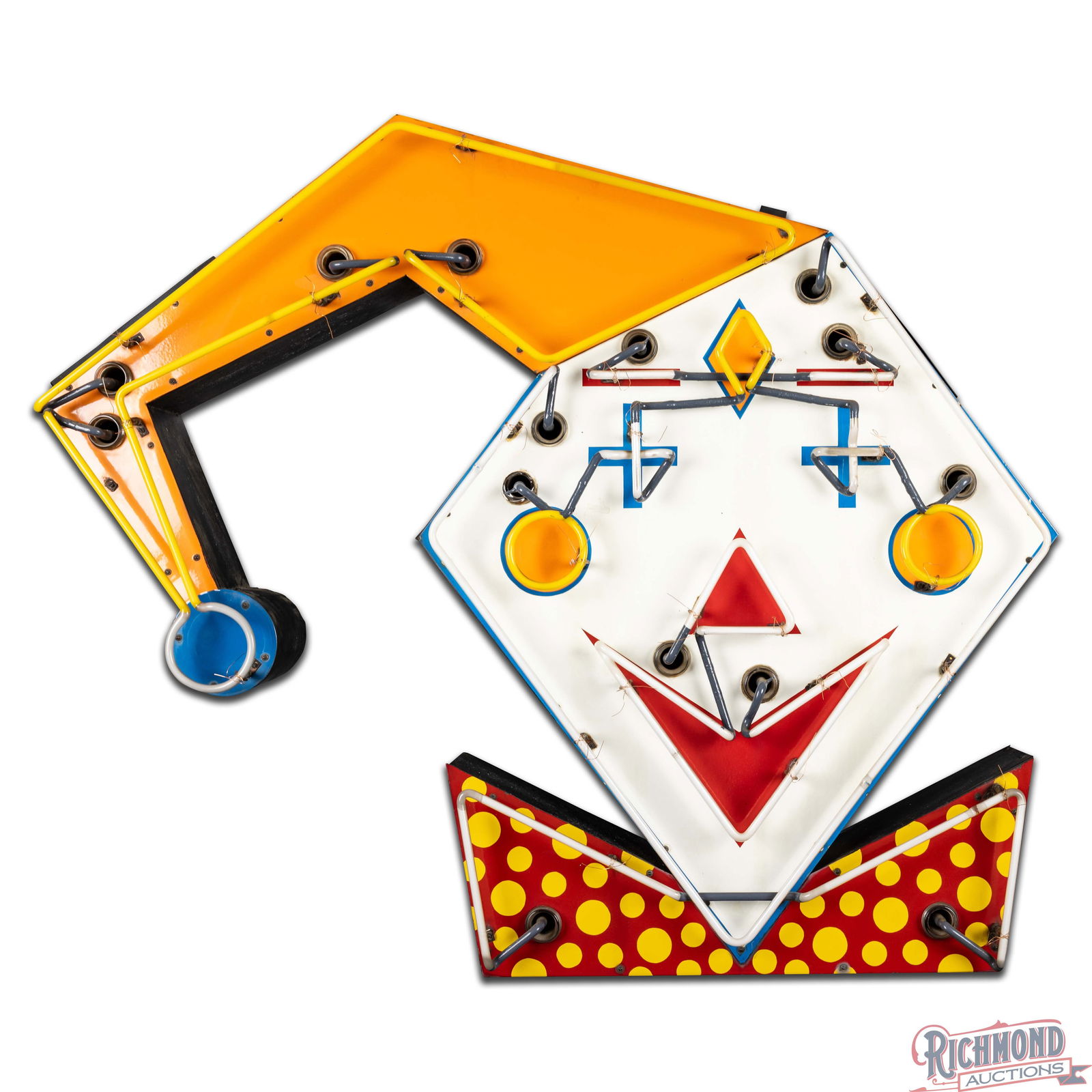 Outstanding Amusement Park Jester 4' Die Cut Single Sided Porcelain Factory Neon Sign - 3