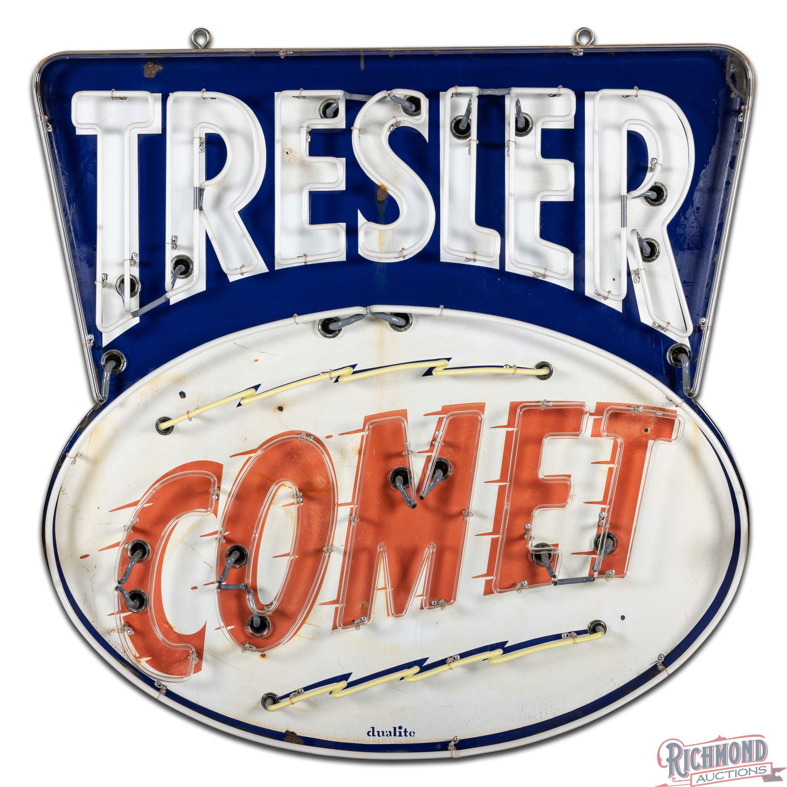 Treslar Comet Gasoline Single Sided Porcelain Neon Sign w/ Logo "Animated" - 3